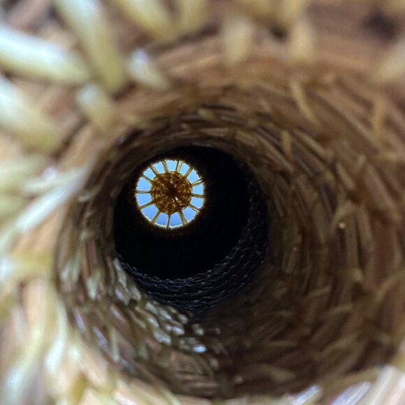 Handwoven Pine Needle Grass Basket Vase Decorative Rustic Boho Home Decor - Picture 12 of 13